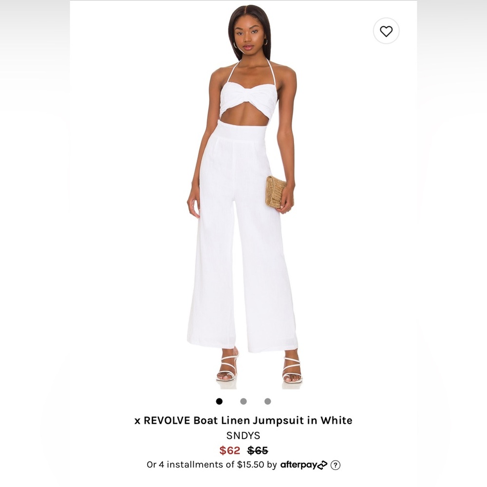 x Revolve Boat Linen Jumpsuit in White